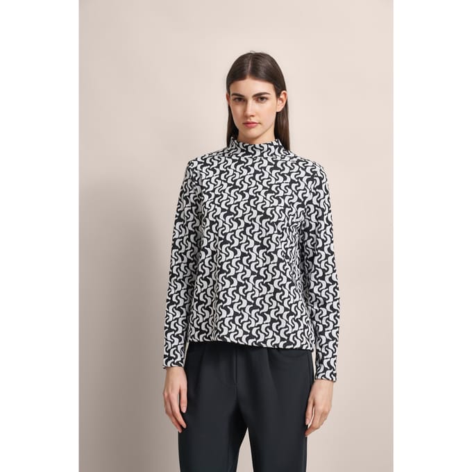 Bugatti Damen Shirt met lange mouwen en grafische patronen