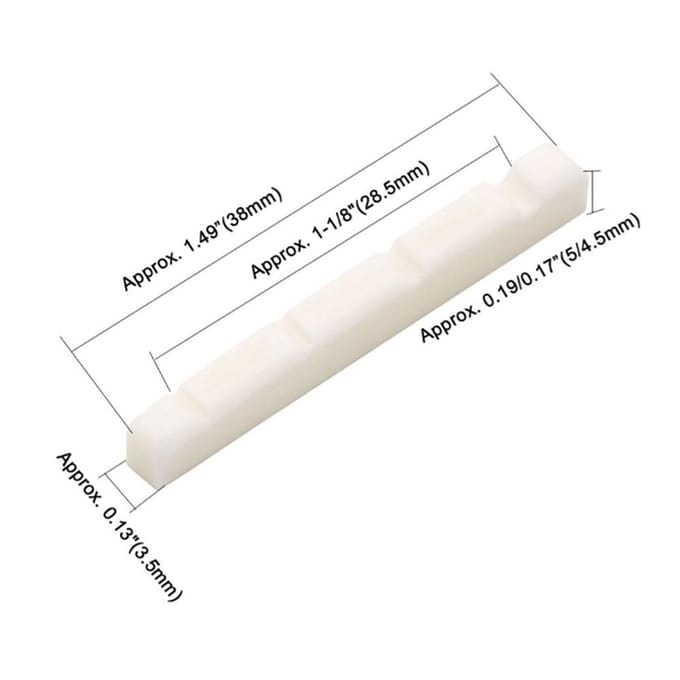 Rund Been Wit Topzadel 42mm Vervanging voor 4-snarige Elektrische Basgitaar wit