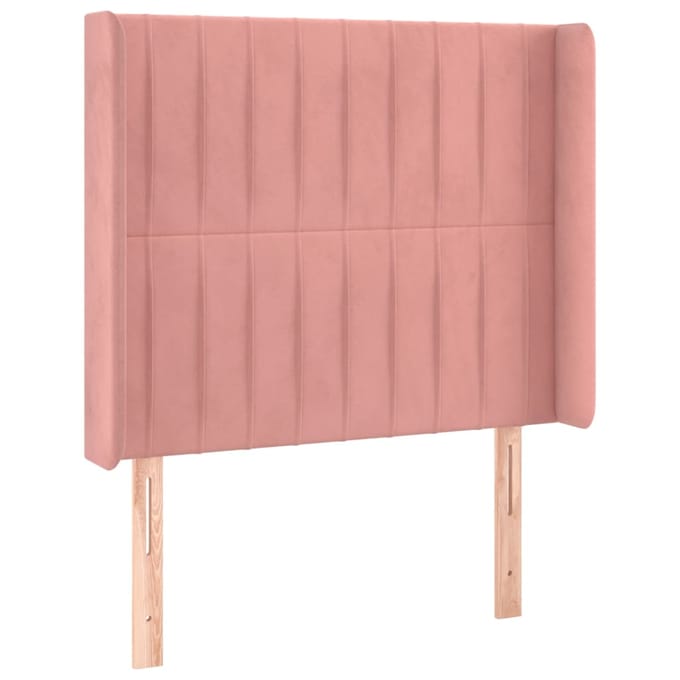 vidaXL - Hoofdbord - LED - 93x16x118/128 - cm - fluweel - roze