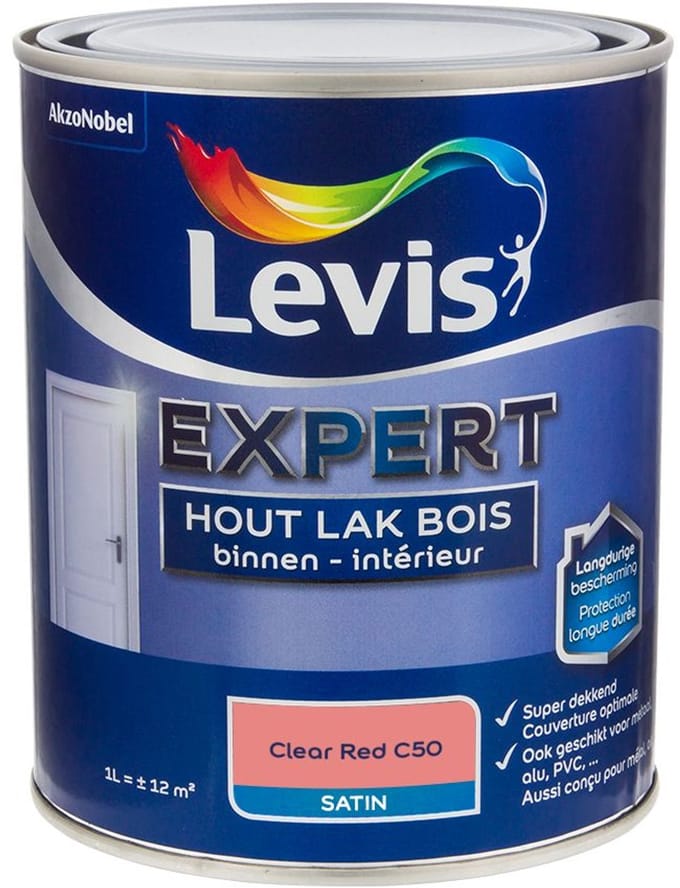 Levis - Expert Hout Lak Binnen Satin Mix - Clear Red C50 - 1 L