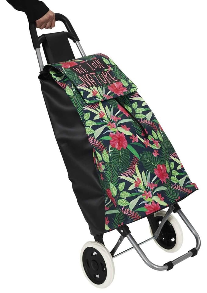 HowHomely TROPIC - Boodschappentrolley - Tropisch Design - Grote Capaciteit - Eco-vriendelijk