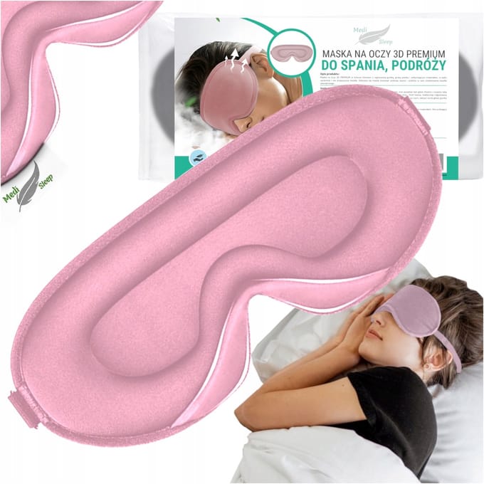 Medi Sleep - 3D Slaapmasker - Premium Kwaliteit - Verstelbare Band - Roze