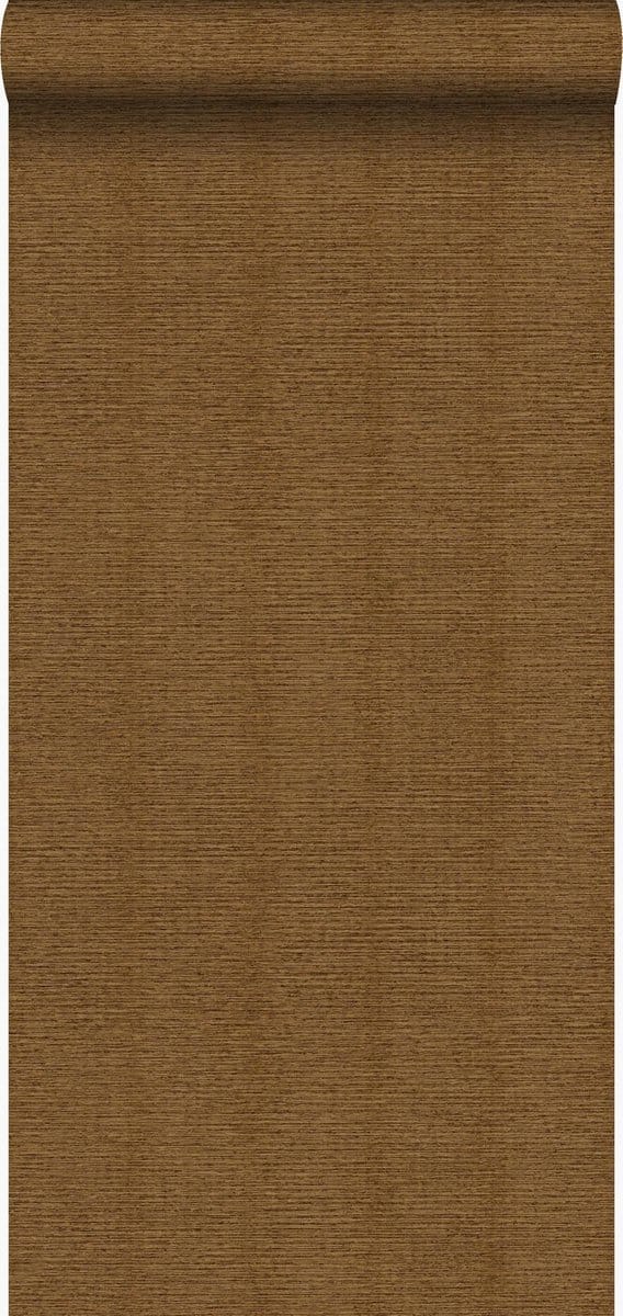 Origin Wallcoverings behang linnenstructuur roest bruin - 53 cm x 10.05 m - 347379