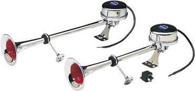 allpa RVS elektromagnetische scheepshoornset 2-tonig 470mm 12V (115dB(A)-320/370Hz