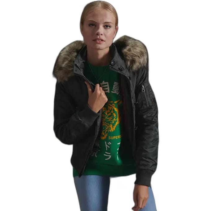 Aviatorjack met capuchon voor dames Superdry Flight