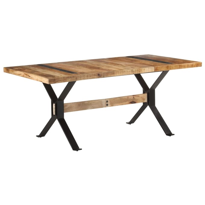 vidaXL - Eettafel - 180x90x76 - cm - ruw - mangohout