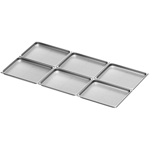GGM Gastro (6 stuks) RVS GN-bak GN 2/1 - geperforeerd - Diepte: 40mm zilver