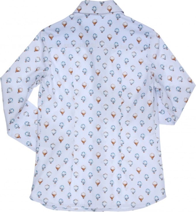 GYMP - Wit hemd - Maat 164 - Jongens - Lightblue/Camel -