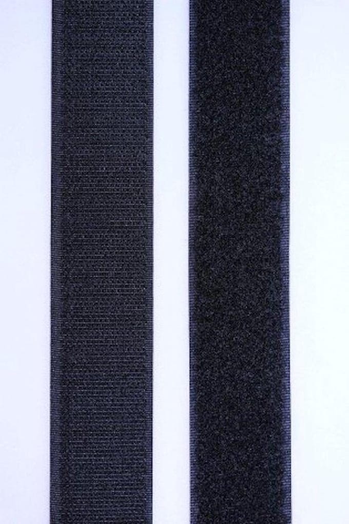 Klittenband Naaibaar Zwart Niet-Plakbaar 20 mm - 0,5 m - klitteband