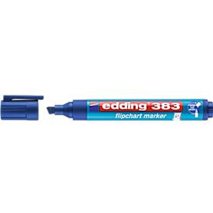edding 383 flipchartmarker, wigvormige punt, blauw, 10 stuks