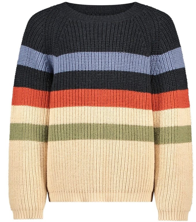 Like Flo winter sweater jongens - beige - Donin - gestreept - gebreid