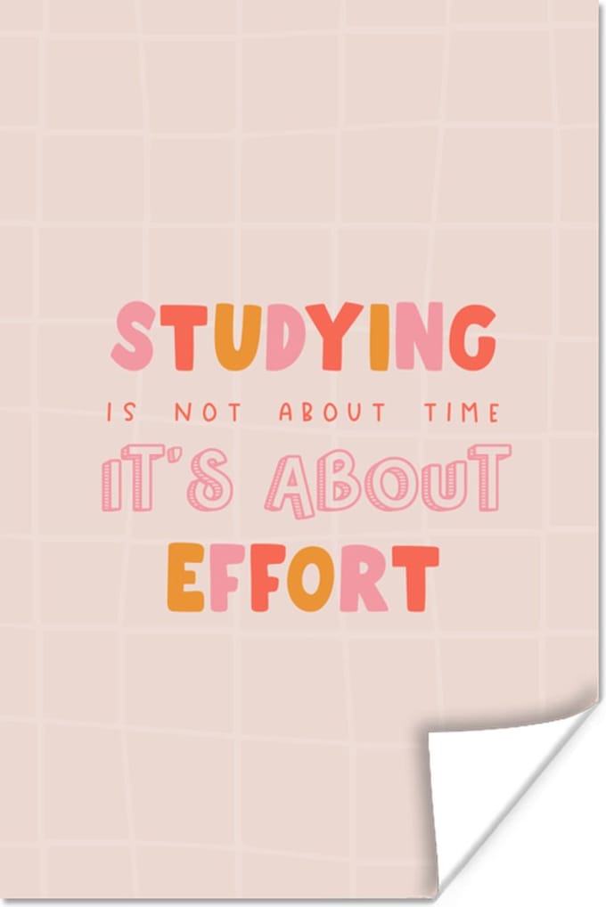 Poster Studeren - Tijd - Student - Studeren - Onderwijs - 40x60 cm