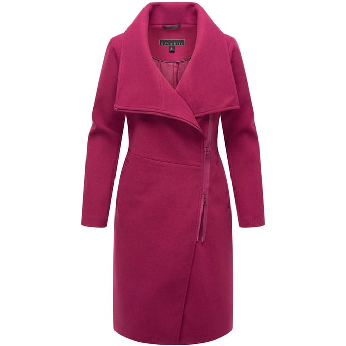 Navahoo Samtrose dames overgangsmantel met opstaande kraag – elegant & modern