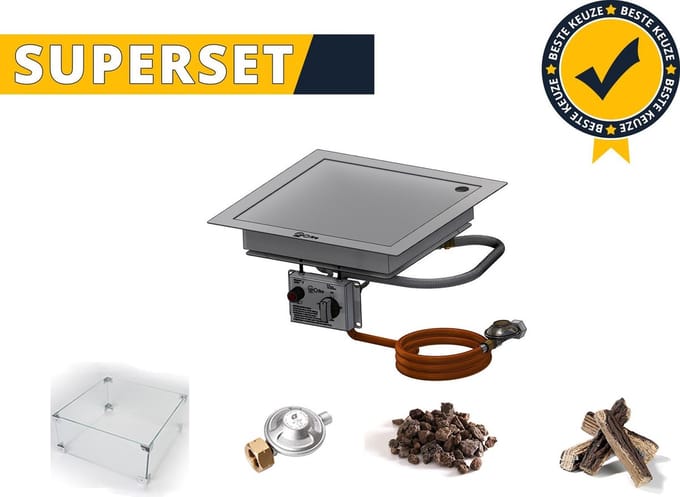 Gofire SUPERSET inbouwbrander vierkant 40 x 40 cm | Flexibel