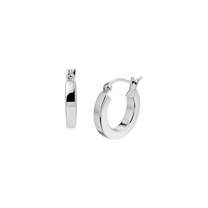 Glams oorringen vierkante buis - 17 mm - Zilver