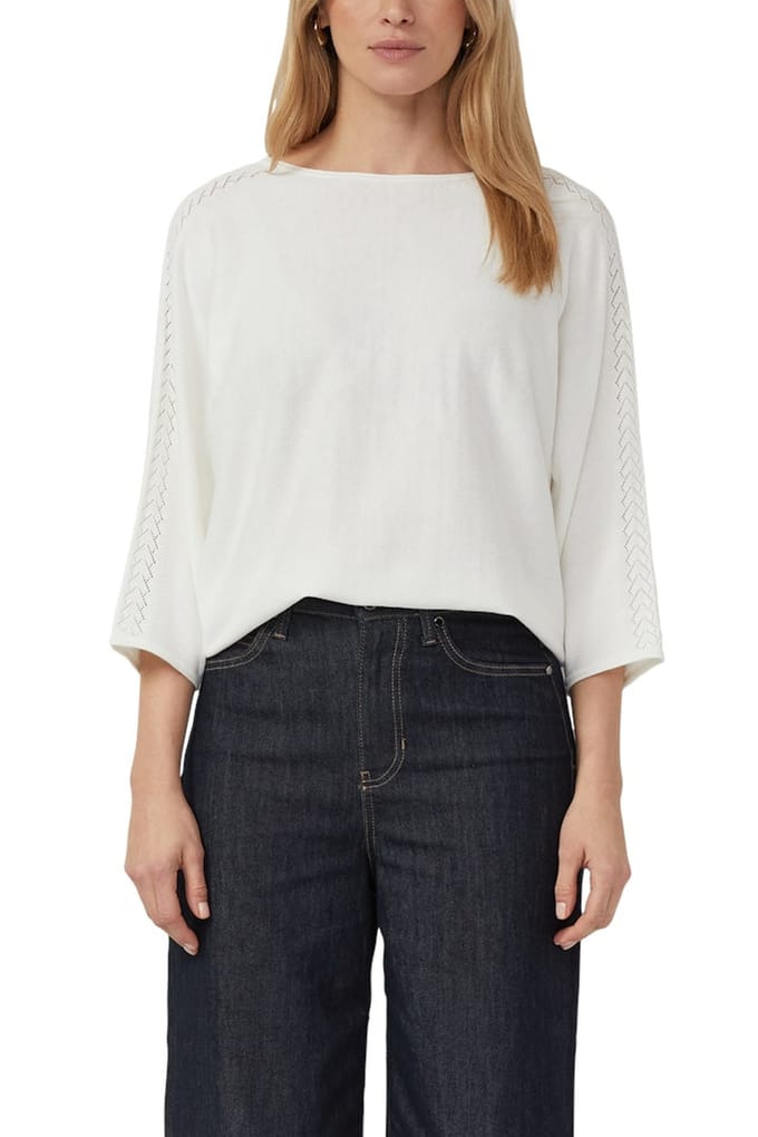 s.Oliver BLACK LABEL - Dames pull - Maat S - Vrouwen - wit - katoen