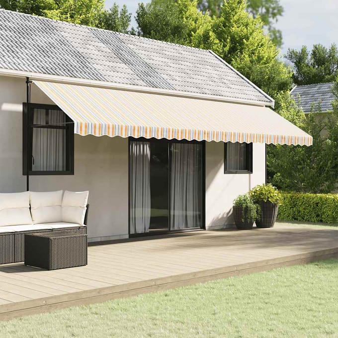 vidaXL - Vervangingsdoek - voor - luifelrok - gestreept - 600 - cm - meerkleurig