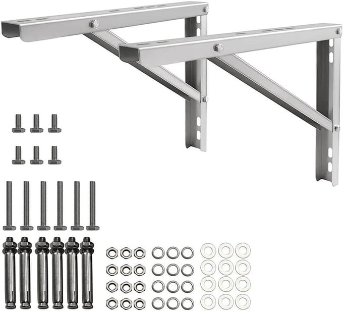 Ondersteuning Frame - Condensor Steun - Condensor Plaatsen - Roestvrij Staal - 66 x 6 x 6 cm - Zilver