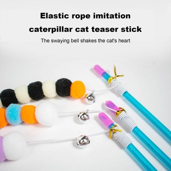Jouet interactif pour chat avec corde rétractable et bâton amusant pour chat avec cloches et cordon élastique pour chatons violet