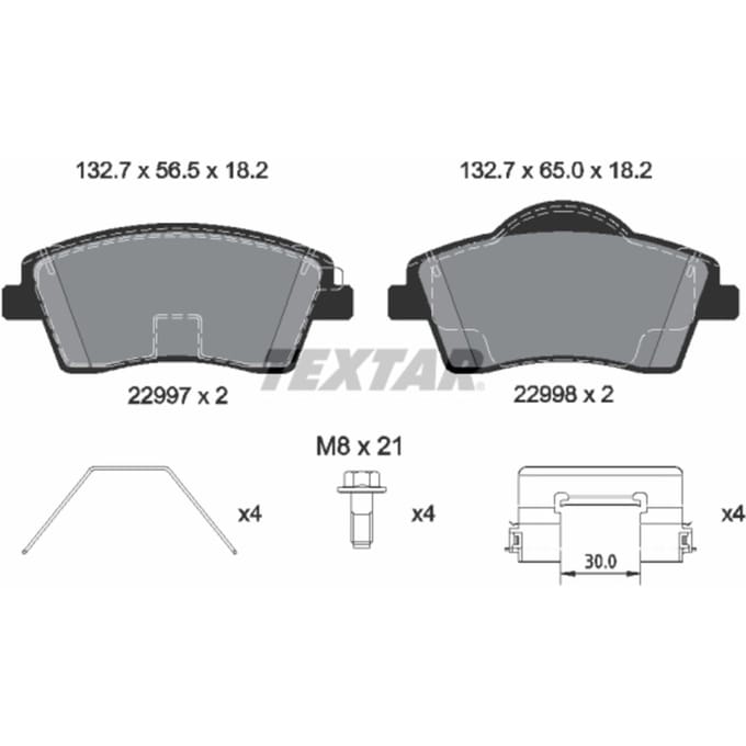 Remblokset TEXTAR 2299701, voor