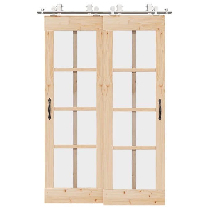 vidaXL - Schuifdeur - onderdelenset - 183 - cm - roestvrij - staal - zilverkleurig