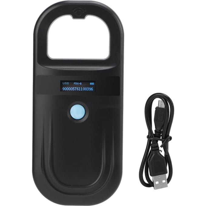 Zwarte Huisdier Microchip Scanner 134.2KHz Dierlijke Handheld Lezer Huisdier Tag Scanner voor Katten Honden black