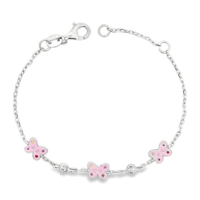 Juwelier Emo - Zilveren Kinderarmband met Vlinders 13-15CM
