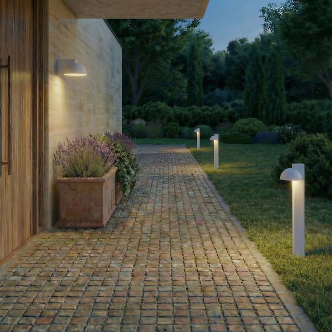 Lucande LED tuinpadverlichting Velira, lichtgrijs, 77 cm, 1-lamp, IP44