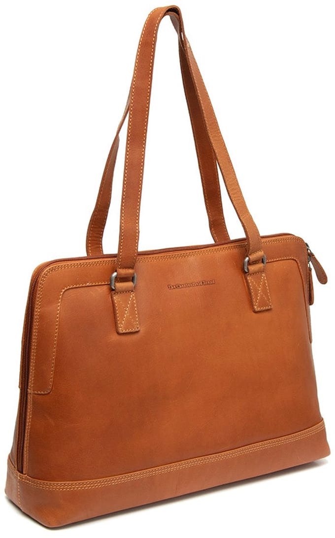The Chesterfield Brand Elvar Waxed Pull Up Schoudertas - Cognac