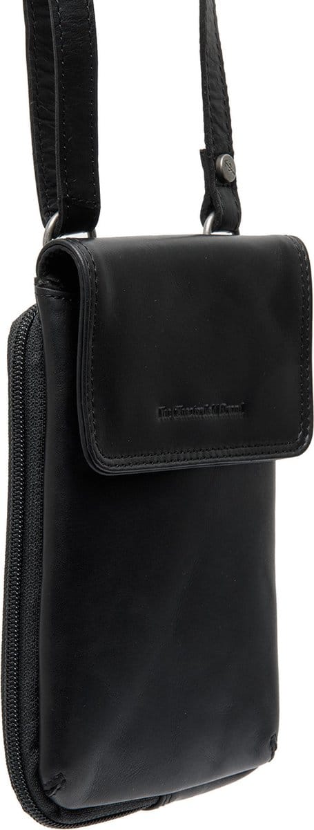 Chesterfield Langley Waxed Pull Up Telefoontasje - Zwart