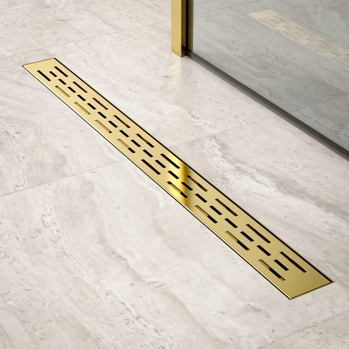 Mirlux Douchegoot - 80cm - Goud - Standaard rooster - RVS - Met Flens