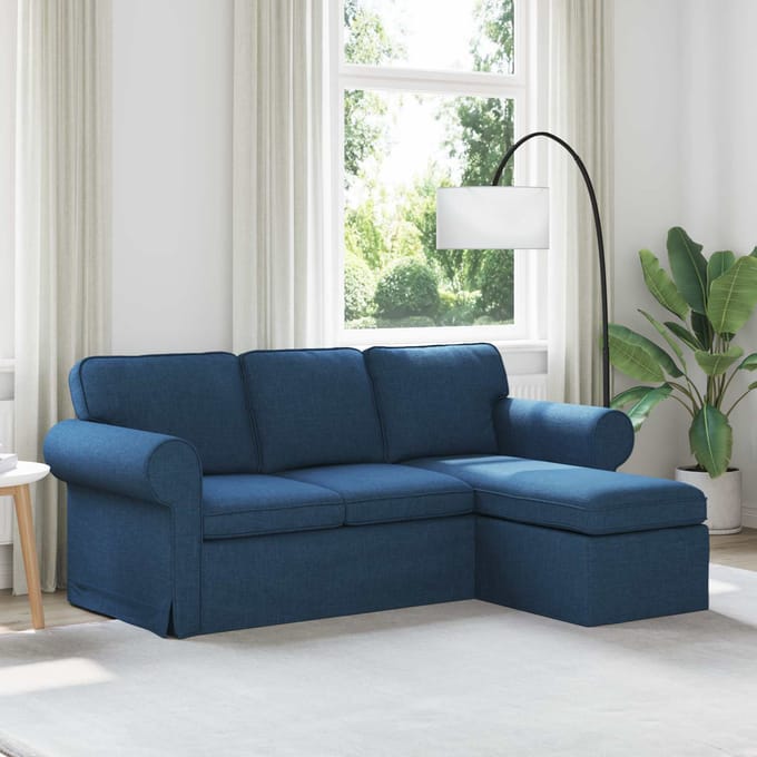vidaXL - Bank - Blauw - 195 - x - 138 - x - 80 - cm - Stof