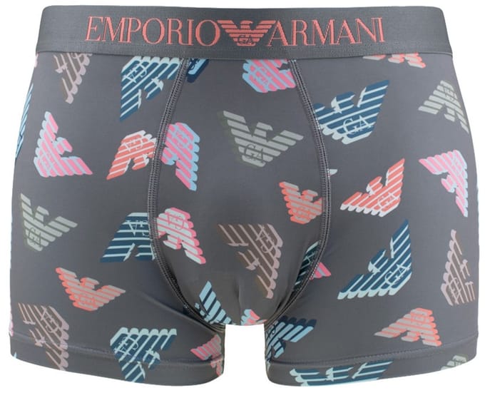 Emporio Armani heren microfiber boxer logo grijs