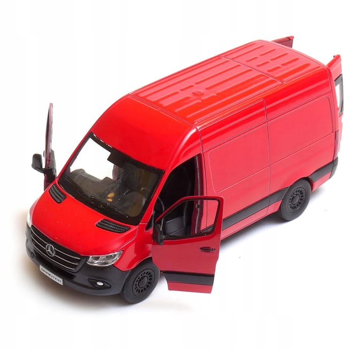 Mercedes-Benz Sprinter modelauto 1:48 Rood - Kinsmart