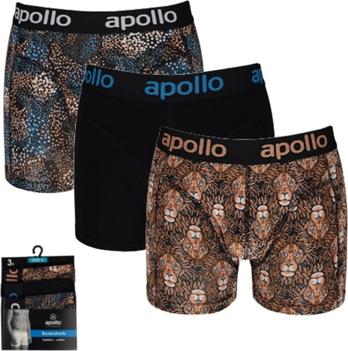 Apollo heren boxershorts - maat S - Leeuw - 3-pack