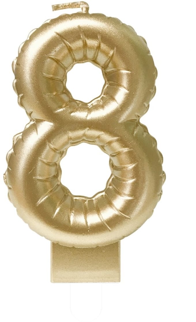 Foil balloon candle gold 8 | 4 stuks