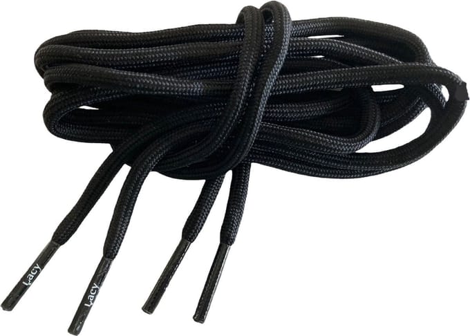Schoenveter rond - zwart - 150cm lang x4mm breed