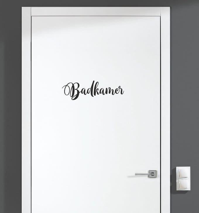 Deursticker - Badkamer - Zwart 19,5x6