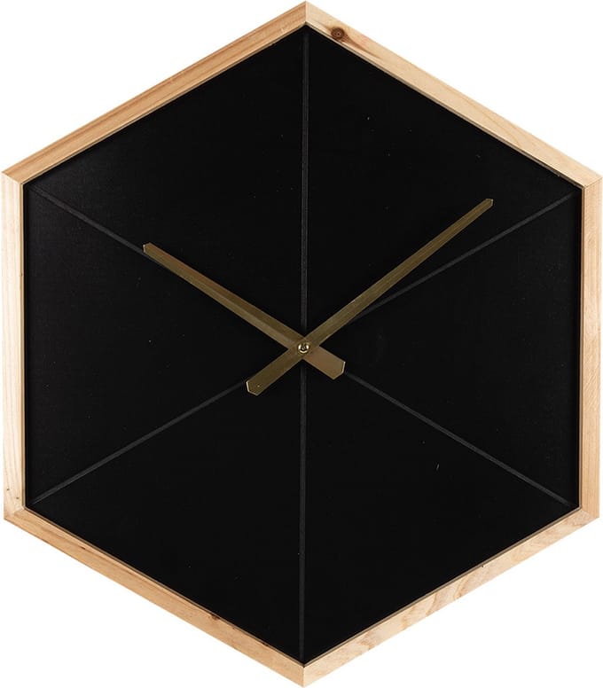 Clayre & Eef Wandklok 50 cm Zwart Bruin Hout