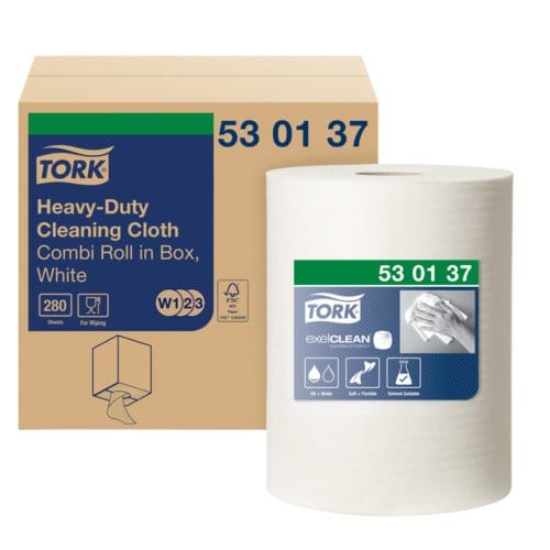 Tork 530137 Premium poetsdoek wit non-woven 530 Combi Roll, W1/W2/W3, 280 vel/rol (530137)