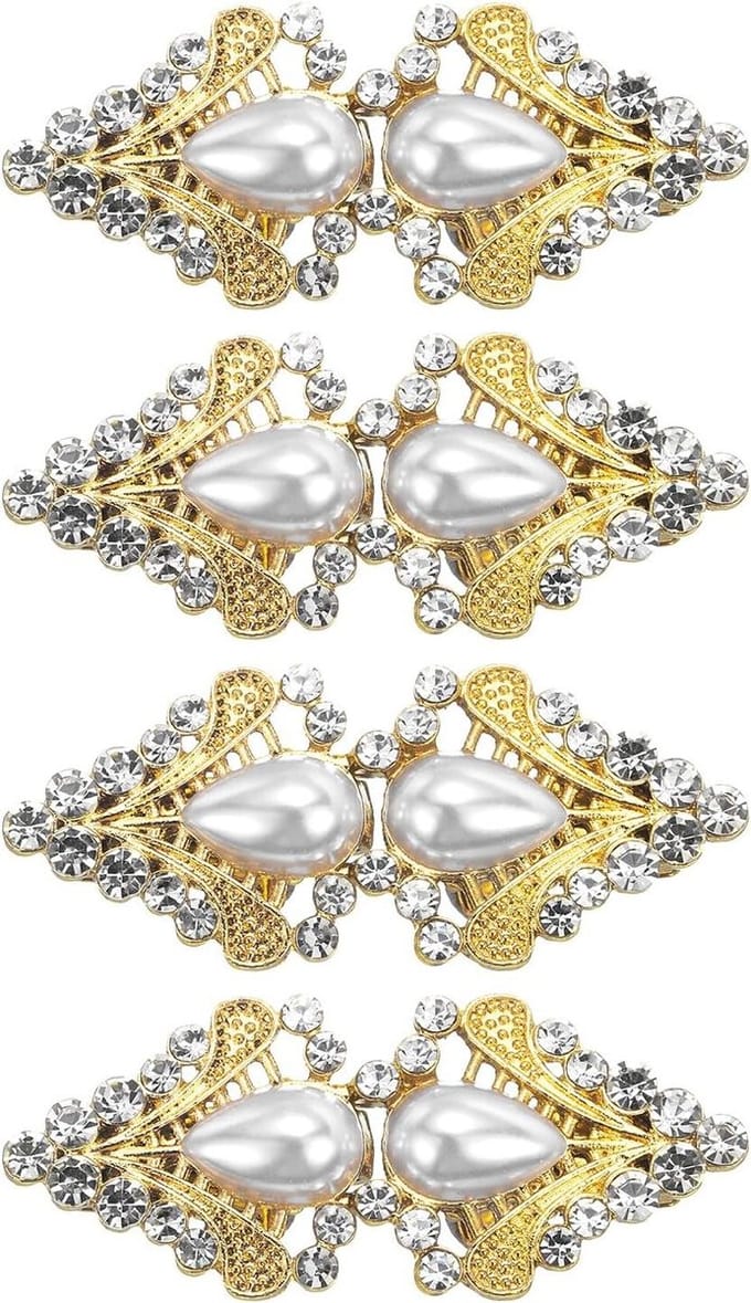 Cosensi - Broche voor Vintage Pullover, Cape, Retro Cardigan - Goud - Set van 4 Stuks