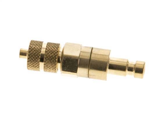 Messing DN 2.7 (Micro) Luchtkoppeling Insteeknippel 3x4.3 mm Push-On Double Shut-Off - CLP2-N-B-SV-P-3