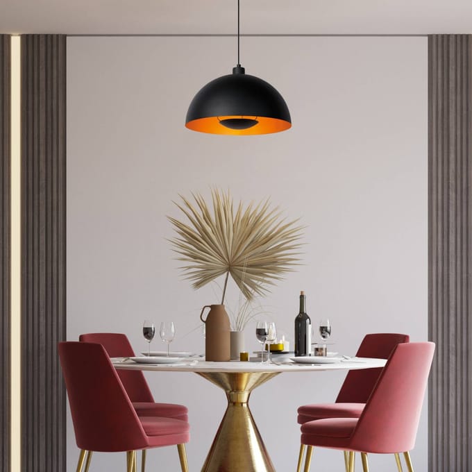 Lucide SIEMON - Hanglamp - Ø 40 cm - 1xE27 - Zwart