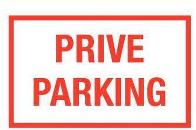 Prive parking tekststicker 200 x 125 mm