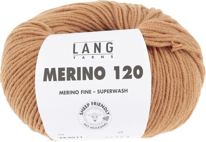 Lang Yarns Merino 120 - 511 camel - Merinowol Garen