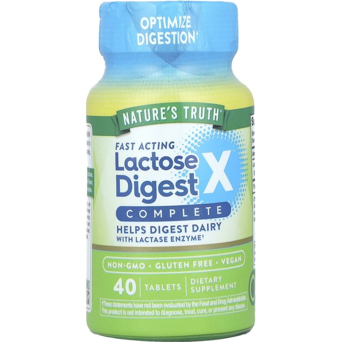 Nature's Truth, Lactose Digest X™ Complet à Action Rapide, 40 Comprimés