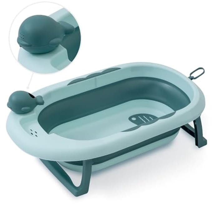 Opvouwbare babybadkuip - Draagbaar, Antislip & Compact - 80 x 47 x 21 cm
