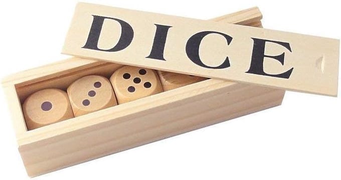 Philos Houten Dobbelsteen Set D6 25mm (5 stuks).