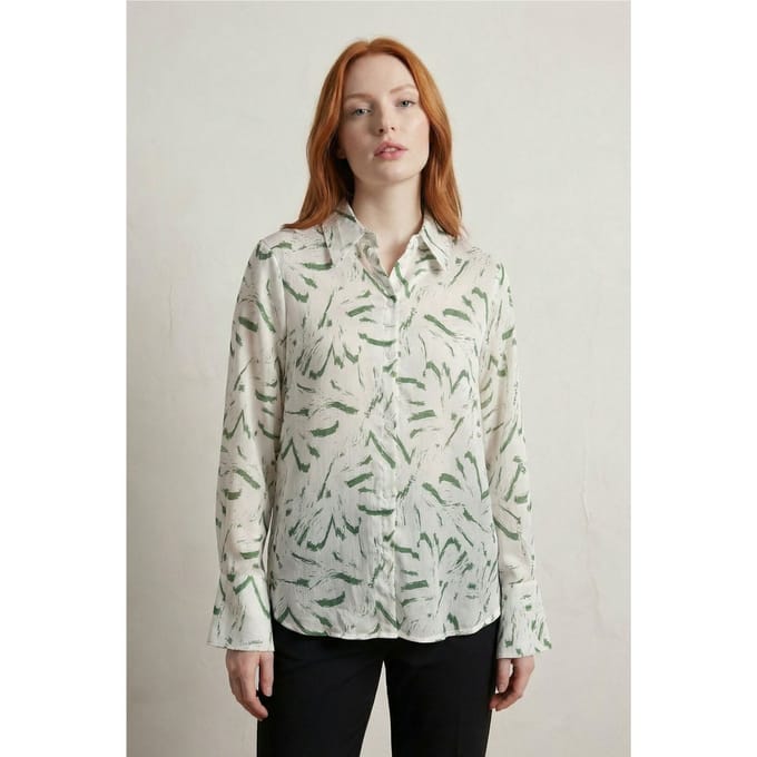 Abstracte Print Knop-Up Shirt