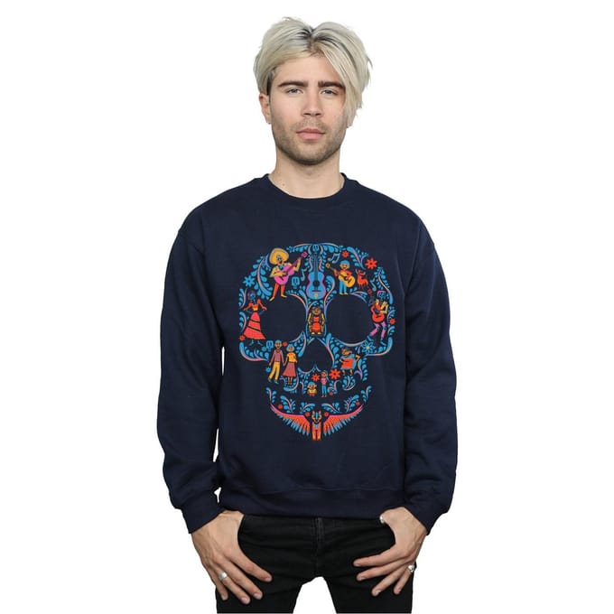 Disney Heren Coco Schedelpatroon Sweatshirt (Marineblauw)